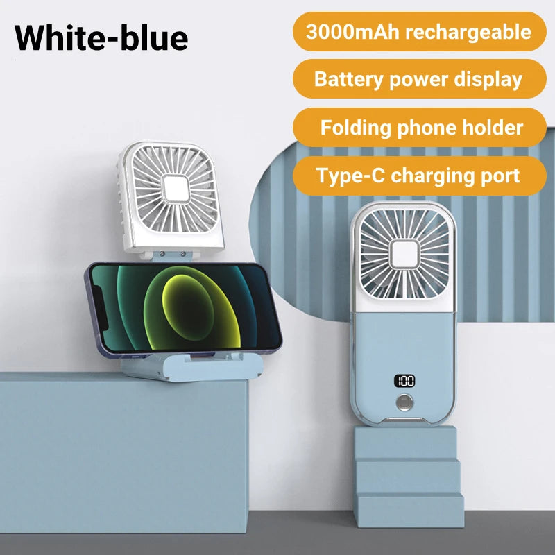Foldable Hanging Neck Fan Cooling Desktop Refrigeration Handheld USB
