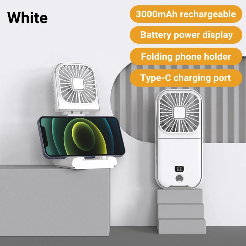 Foldable Hanging Neck Fan Cooling Desktop Refrigeration Handheld USB