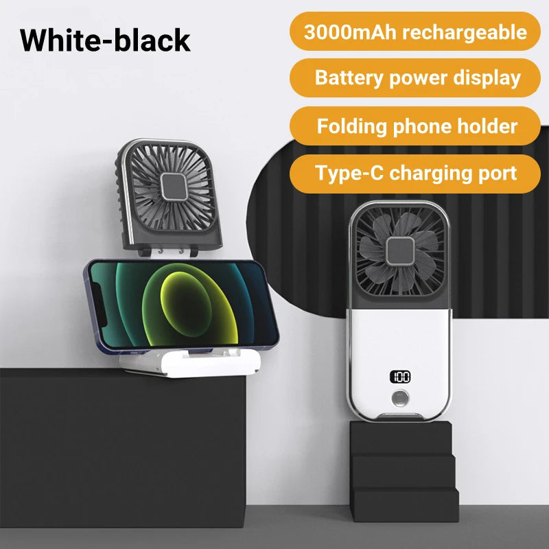 Foldable Hanging Neck Fan Cooling Desktop Refrigeration Handheld USB