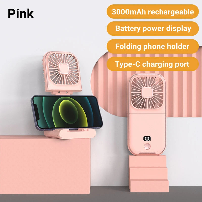 Foldable Hanging Neck Fan Cooling Desktop Refrigeration Handheld USB