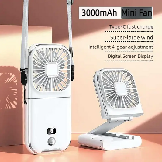 Foldable Hanging Neck Fan Cooling Desktop Refrigeration Handheld USB