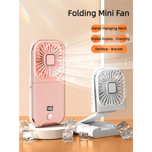 Foldable Hanging Neck Fan Cooling Desktop Refrigeration Handheld USB